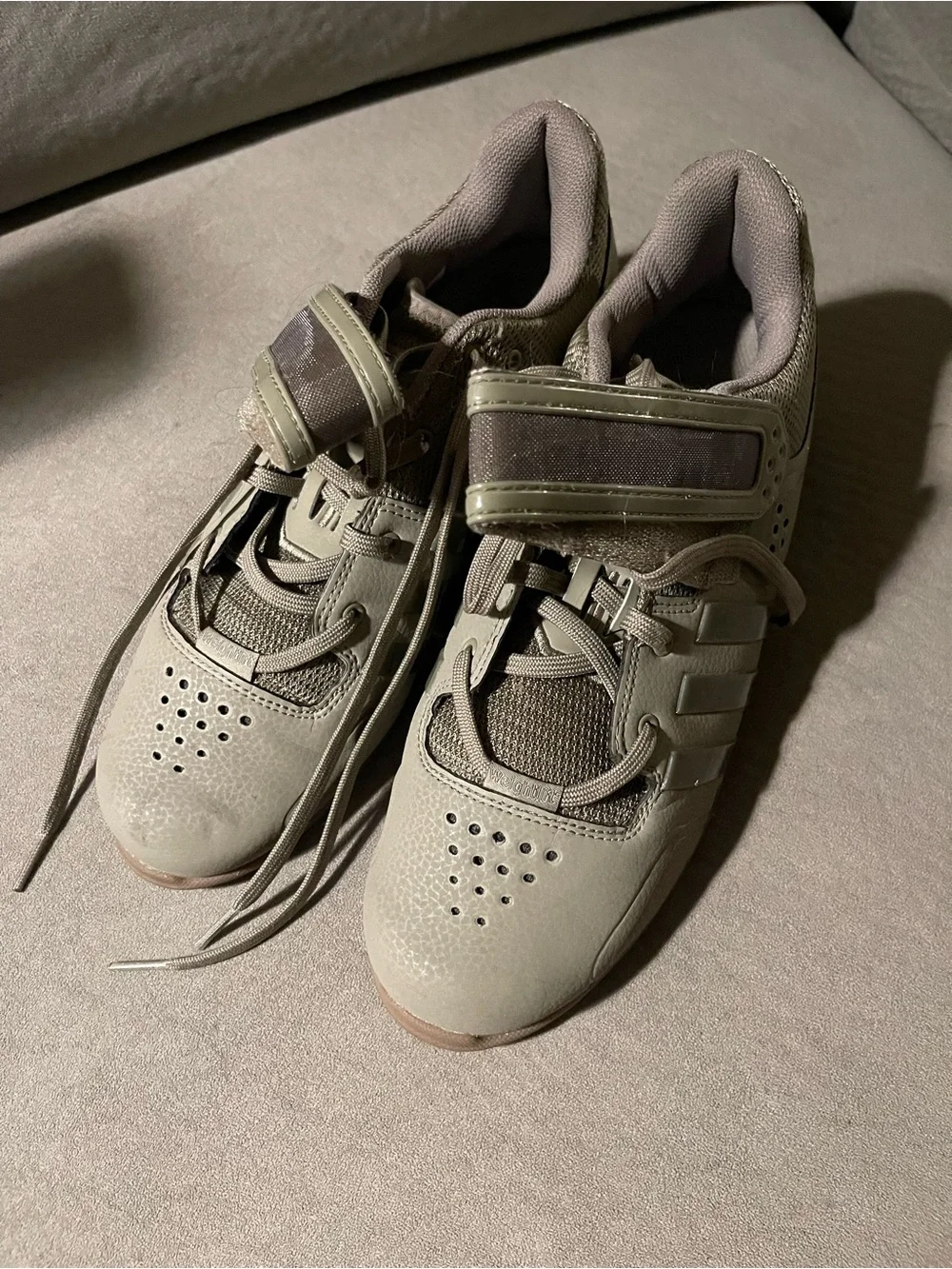 Size 10 Adidas Adipower weightlifting shoes steel